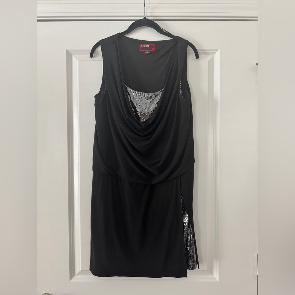Scarlett Black Dress with Silver Sequin Accents